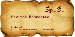Szvitek Benedetta névjegykártya